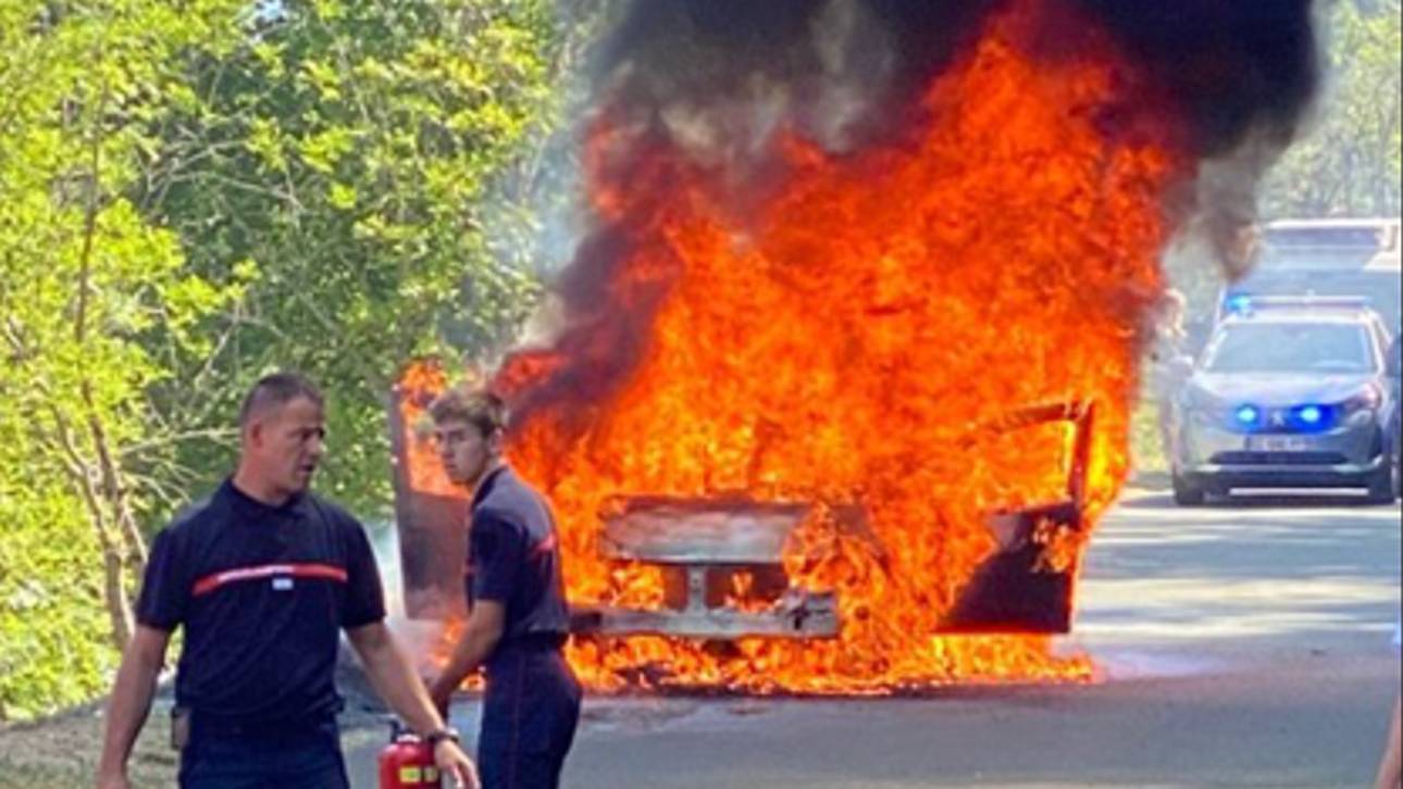 Meterhohe Flammen bei der Tour