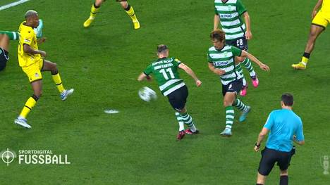 In der portugiesischen Liga besiegt Sporting Lissabon Boavista Porto mit 3:0. Dabei sticht vor allem Sporting-Spieler Nuno Santos mit seinem irren Treffer heraus. 