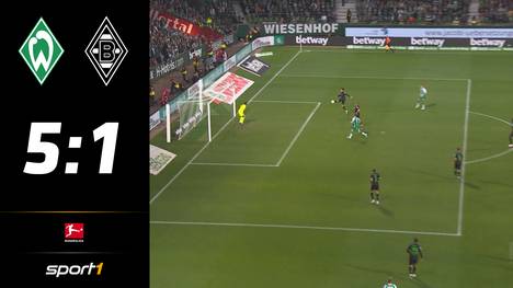 Borussia Mönchengladbach kommt in Bremen ordentlich unter die Räder. Niklas Füllkrug und Co. schicken die Fohlen mit 5:1 nach Hause. Ramy Bensebaini unterläuft dabei ein kurioses Eigentor.