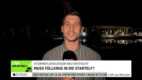 SPORT1 Reporter Manfred Sedlbauer gibt ein Update zu den Startelfchancen von DFB-Stürmer Niclas Füllkrug im Achtelfinale der EM 2024.