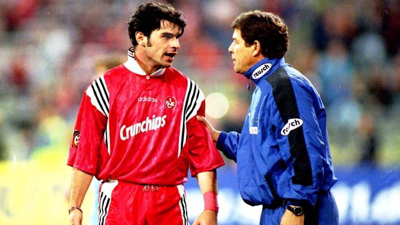 Trainr Otto Rehhagel und Spieler Ciriaco Sforza waren sich nicht immer einig