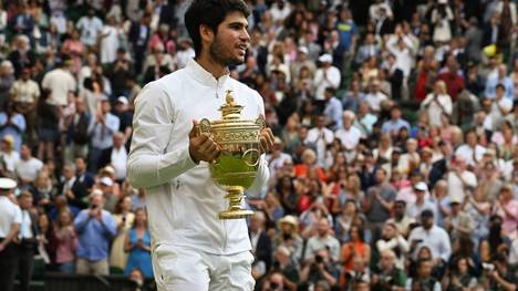 Carlos Alcaraz nach dem Sieg in Wimbledon