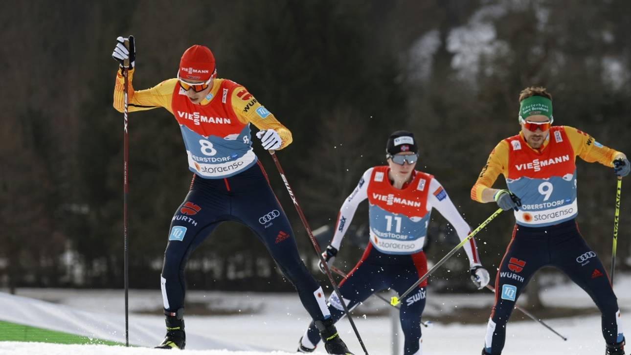 Doppelpodest für Kombinierer