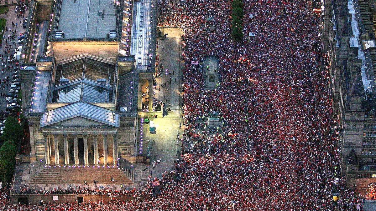 Der Champions-League-Titel 2005 wurde in Liverpool mit einer riesigen Party gefeiert
