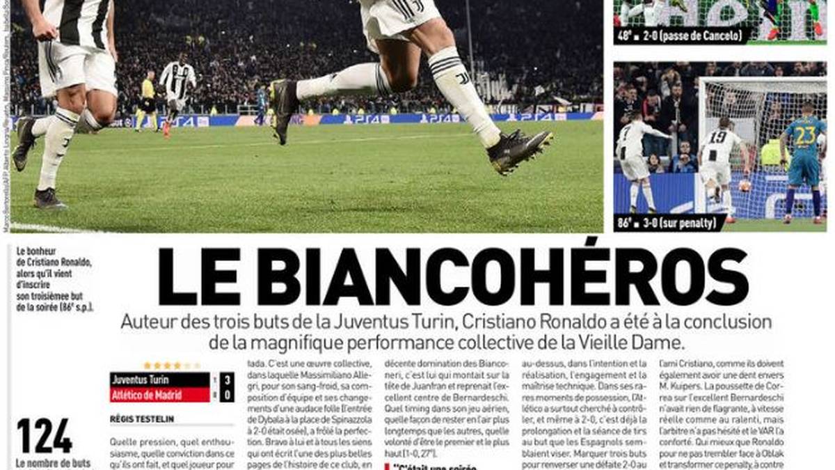 FRANKREICH - L'EQUIPE: "Welch Druck, welch Enthusiasmus, welch Überzeugung in allem, was sie taten. Und was für ein Spieler, um all das zu betonen. Juventus war von Anfang bis Ende fabelhaft."