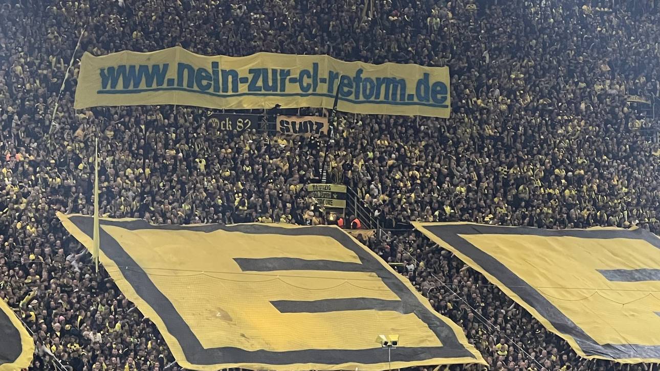 BVB-Fans protestieren gegen die Reform der Champions League