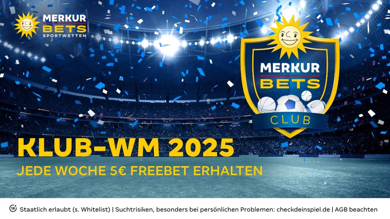Bei Merkur Bets gibt es jede Woche eine 5€ Freebet für die Klub-WM