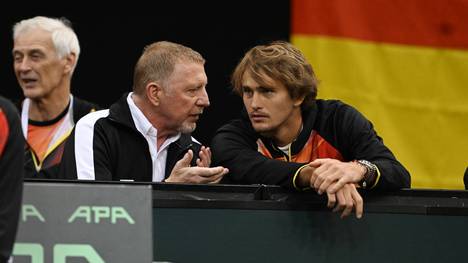 Boris Becker (l.) und Alexander Zverev (r.)