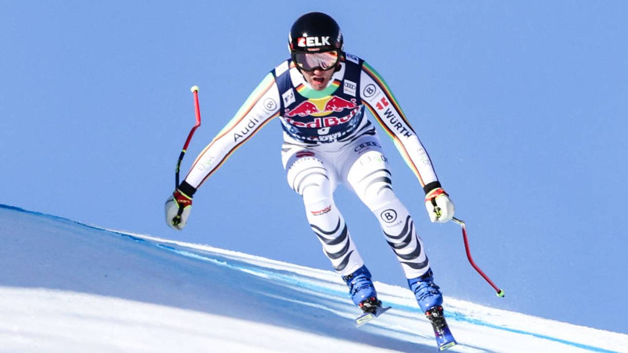 Romed Baumann beim FIS-Weltcup 2024 in Kitzbühl