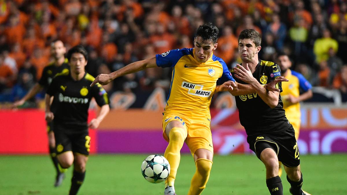 CHRISTIAN PULISIC: Rannte sich auf der linken Außenbahn immer wieder in der APOEL-Defensive fest, konnte so kaum Akzente setzen. Probierte es nach der Pause auch mal über den rechten Flügel, blieb insgesamt glücklos - SPORT1-Note: 5