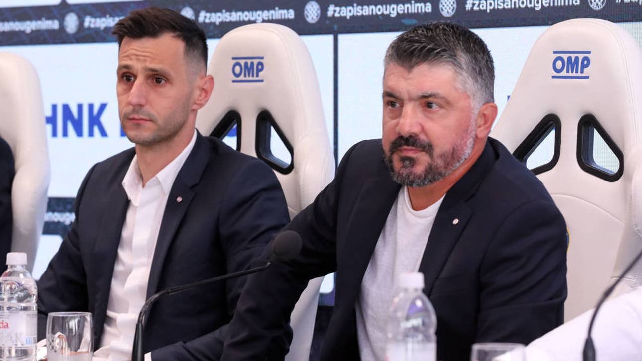 Nikola Kalinic (l.) bei der Vorstellung von Gennaro Gattuso