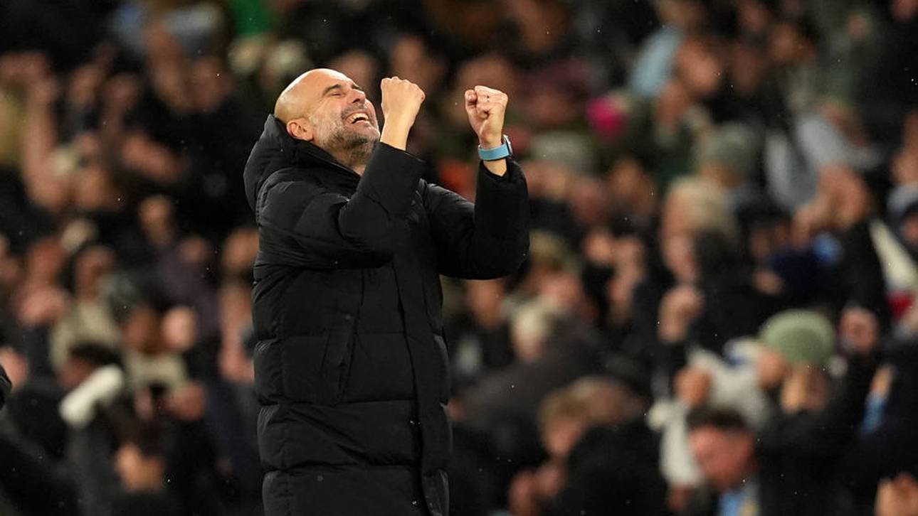 Pep Guardiola feiert einen Sieg mit City gegen Nottingham