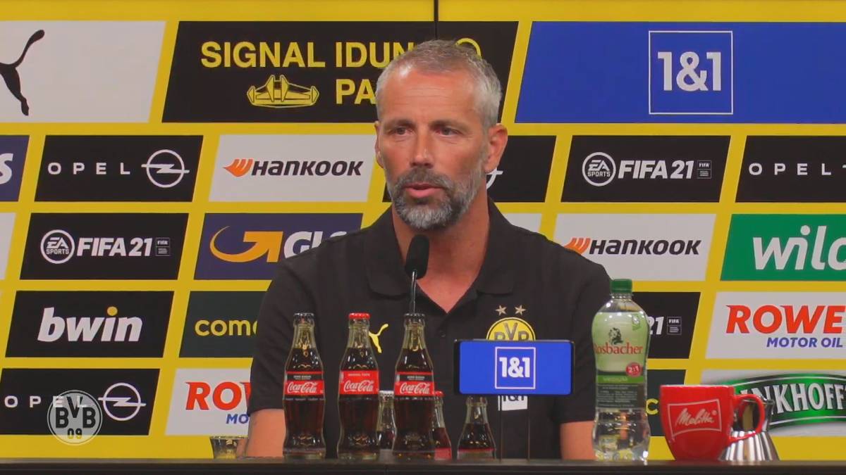 Marco Rose lässt bei seiner Antritts-PK in Dortmund aufhorchen. Der neue BVB-Trainer will um Titel mitspielen und einen attraktiven Fußball anbieten. Auf Erling Haaland hält er eine Lobrede.