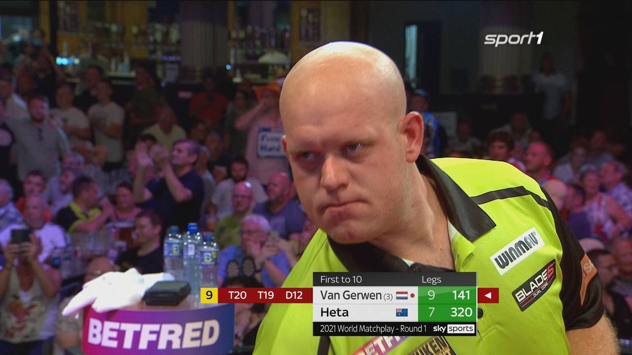 Darts World Matchplay: Michael van Gerwen besiegt Damon Heta mit 10:7
