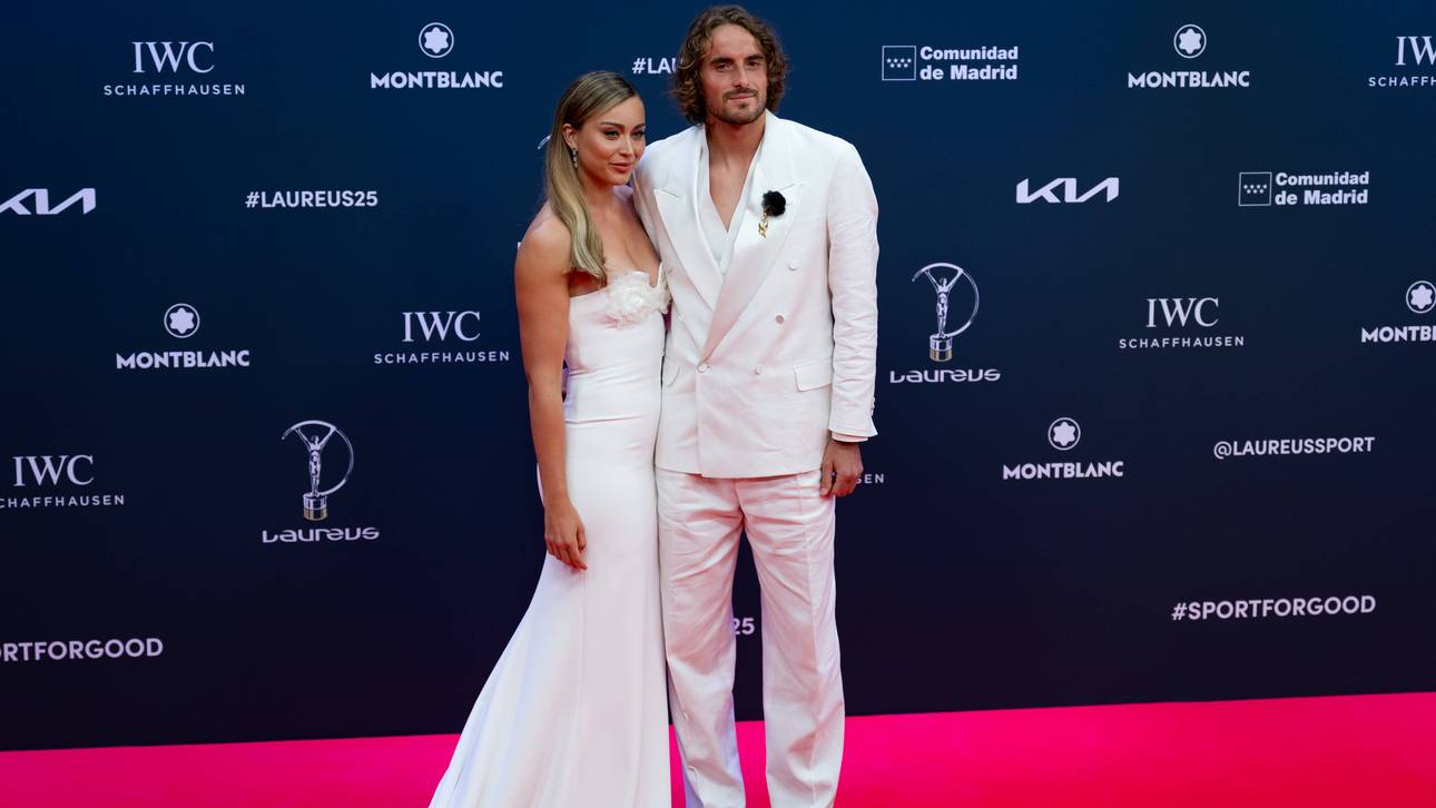 Paula Badosa (l.) und Stefanos Tsitsipas (r.) bei den Laureus World Sports Awards