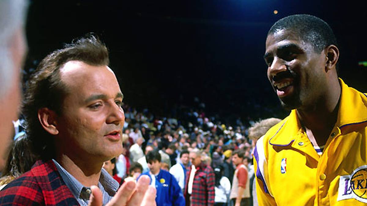 Während der Finals hatte Johnson ein wenig Zeit, um sich mit Schauspieler Bill Murray zu unterhalten