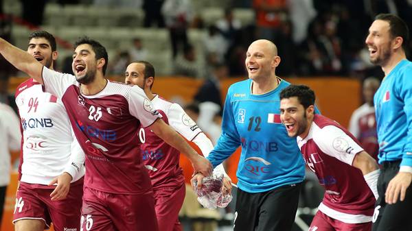 Katars Spieler jubeln bei der WM 2015