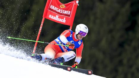 Thomas Tumler fuhr in Saalbach im Riesenslalom auf Platz drei