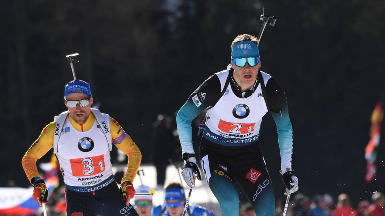 In Oberhof ärgerte sich Erik Lesser (l.) über Émilien Jacquelin