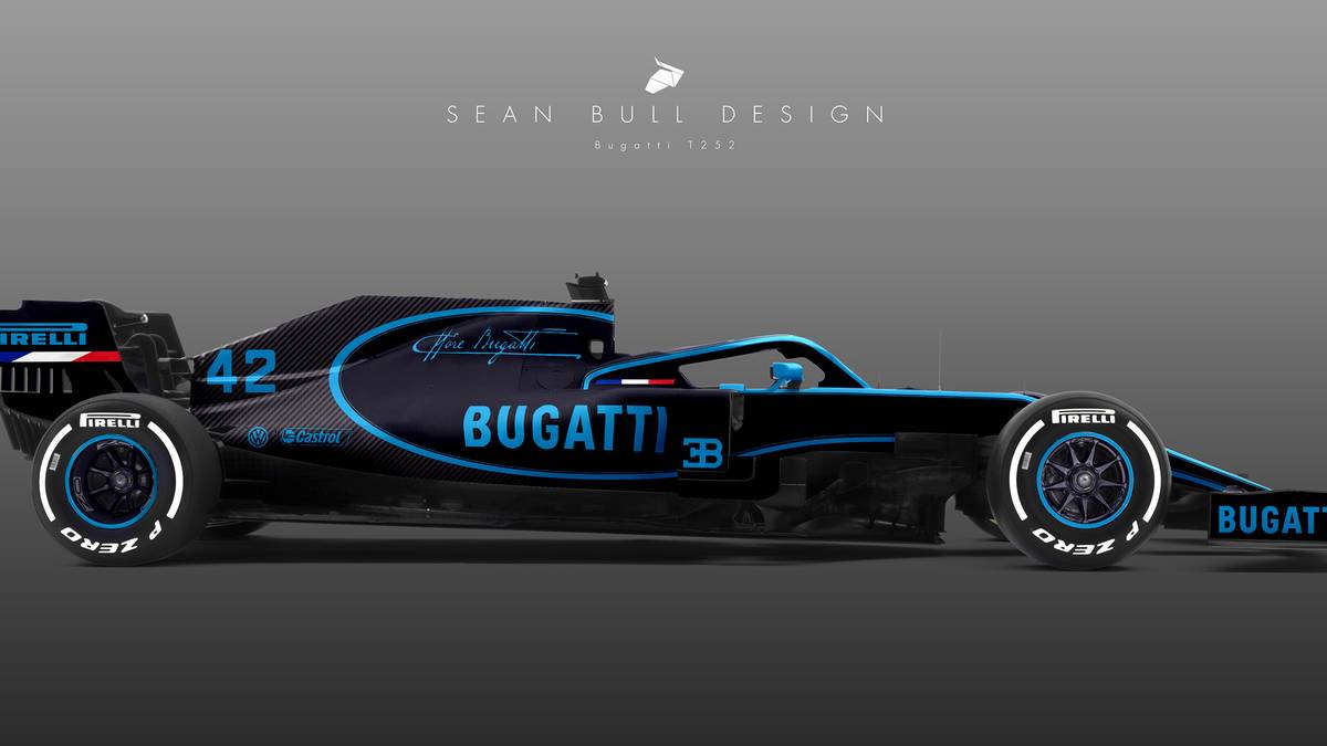 Die italienische Edelmarke Bugatti in der Formel 1? Sollte es dazu kommen, wäre für Bull ein schwarzes Grunddesign mit blauem Schriftzug denkbar