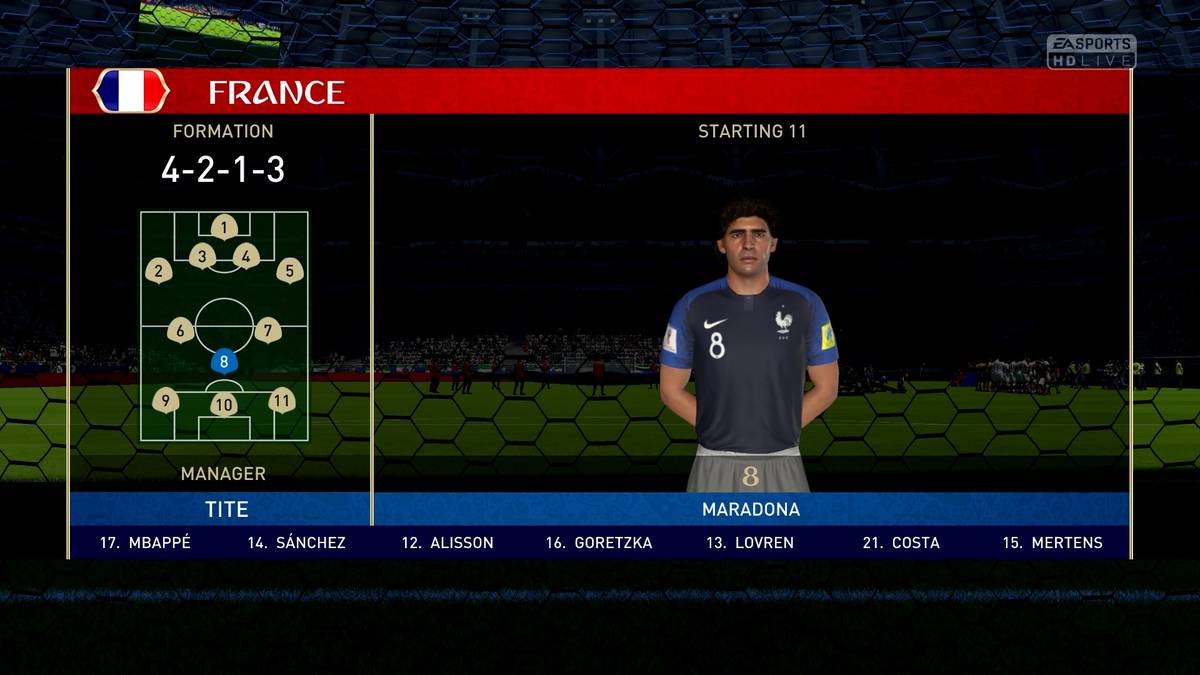 Auch Icons sind wieder mit am Start. Hier geht Diego Maradona einmal mehr auf Torejagt 