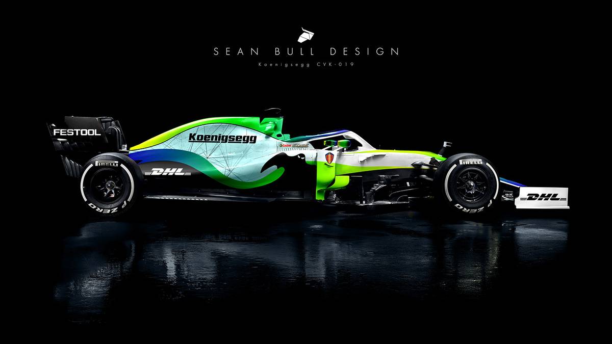 Koenigsegg ist eine Edelschmiede für Sportwagen. Ein Formel-1-Bolide des Herstellers wäre für Bull in verschiedenen Grün- und Blau-Tönen gehalten. Man darf gespannt sein, wie viele Designs dann 2021 wirklich in der Formel 1 auftauchen werden
