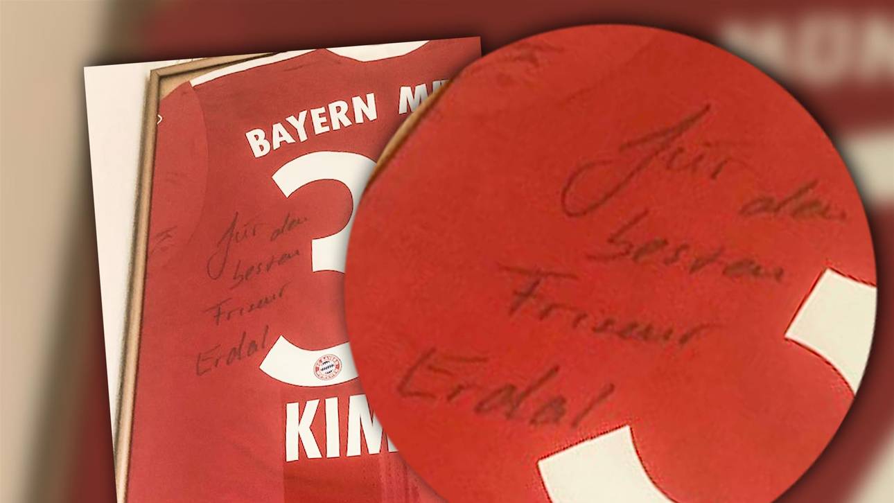 Auf das signierte Trikot schrieb Joshua Kimmich für Erdal noch eine besondere Widmung dazu