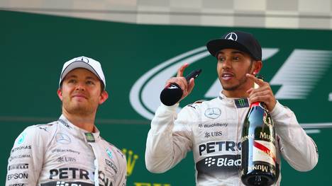 Fahren beide für Mercedes: Lewis Hamilton (r.) und Nico Rosberg