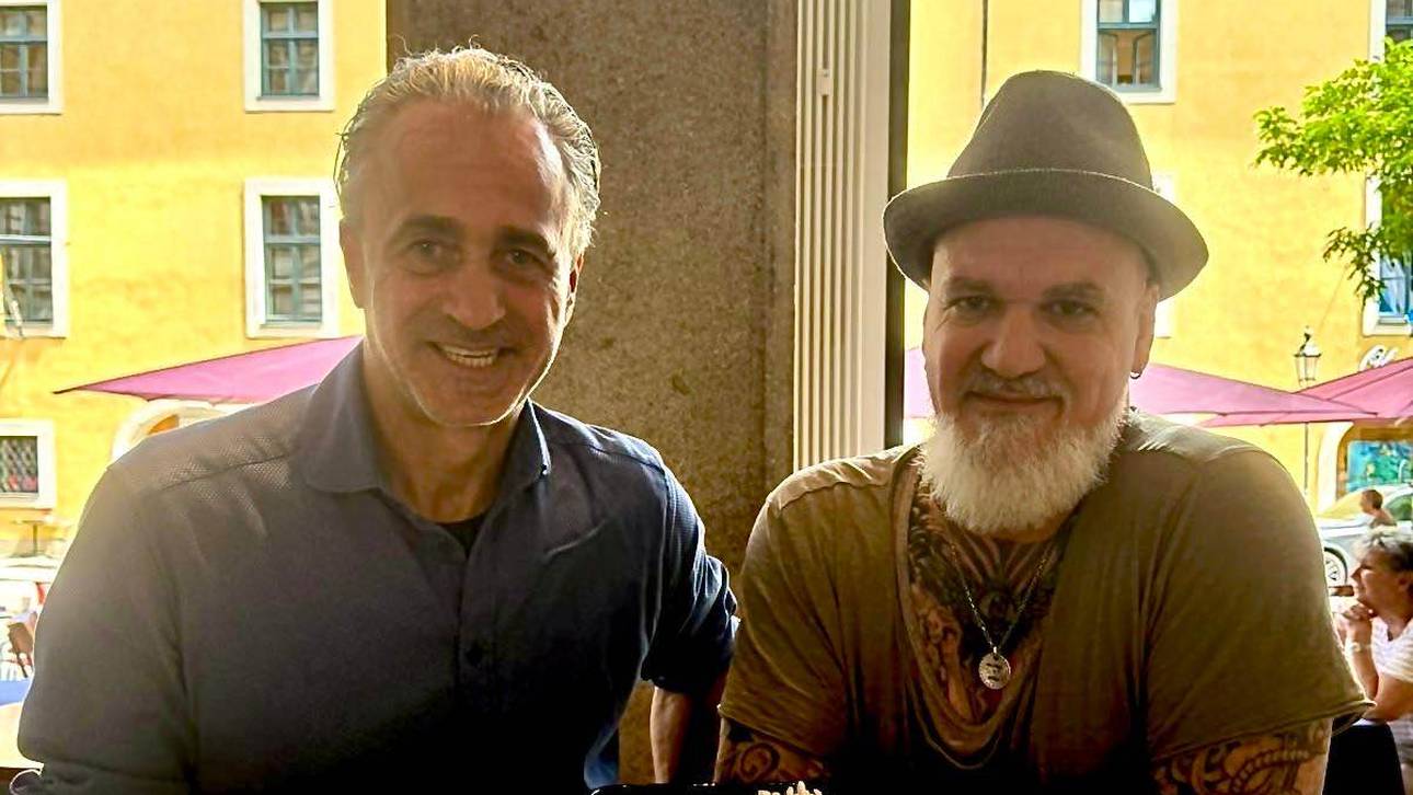 SPORT1-Reporter Reinhard Franke (r.) trifft Maurizio Gaudino