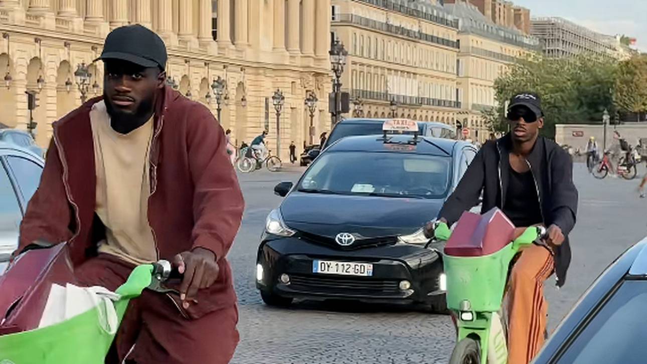 Upamecano und Dembelé auf kurioser Radtour