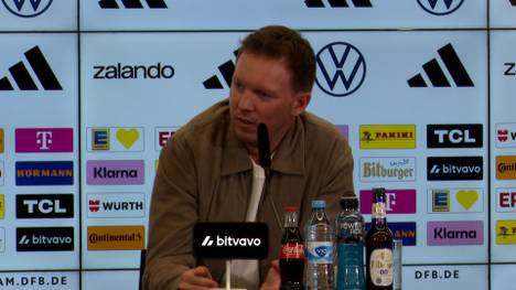 Bundestrainer Julian Nagelsmann spricht auf der DFB-Pressekonferenz über die Rolle von Leon Goretzka im deutschen Nationalteam.