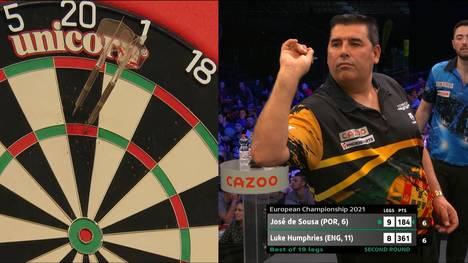 José de Sousa und Luke Humphries liefern sich einen Darts-Krimi um den Einzug ins EM-Viertelfinale. Erst nach 18 Legs fällt die Entscheidung.