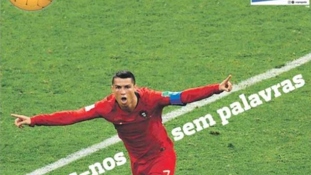 PORTUGAL - A Bola: "Ronaldo drei, Spanien drei. Ein Hattrick von Ronaldo, dennoch spielt Portugal gegen Spanien unentschieden. Portugal startet die WM 2018 in Russland mit einem 3:3-Remis gegen Spanien in Sotschi. Das Spiel wird geprägt von einer traumhaften Vorstellung von CR7, um einen Punkt für das Nationalteam zu entreißen, als alles für Spanien läuft"