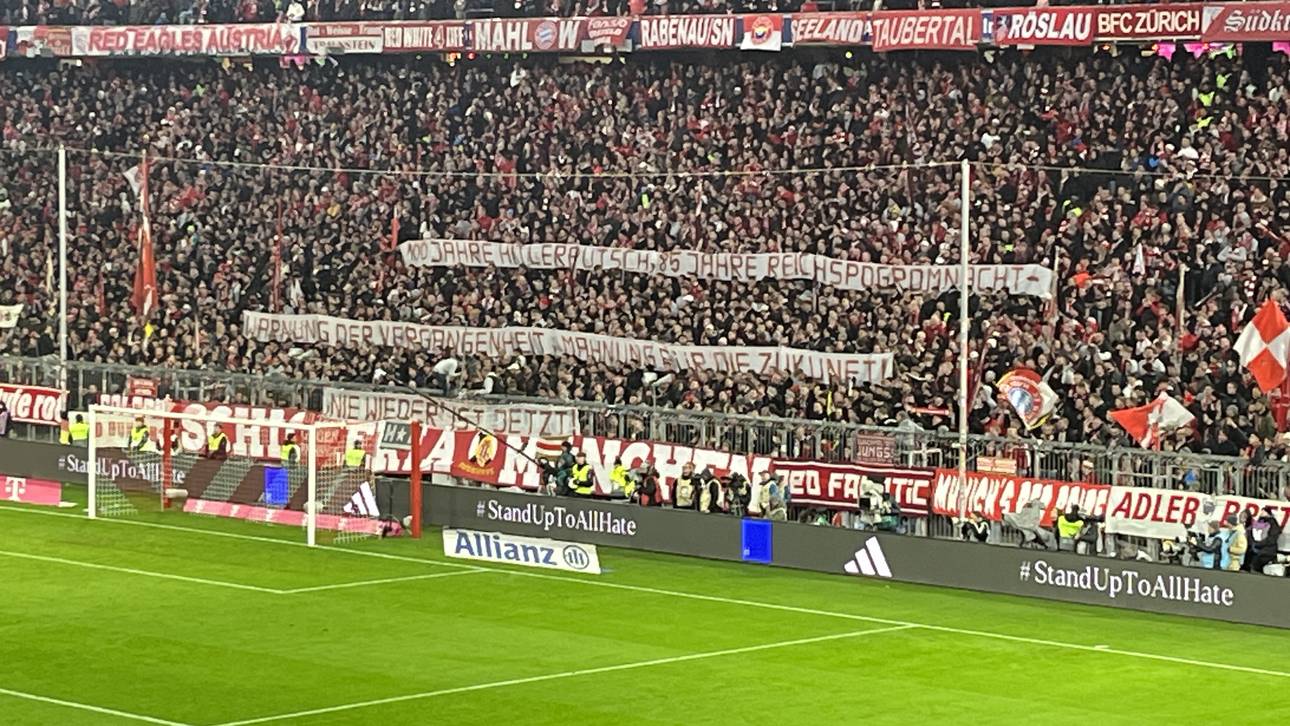Bayern-Fans mit politischem Statement