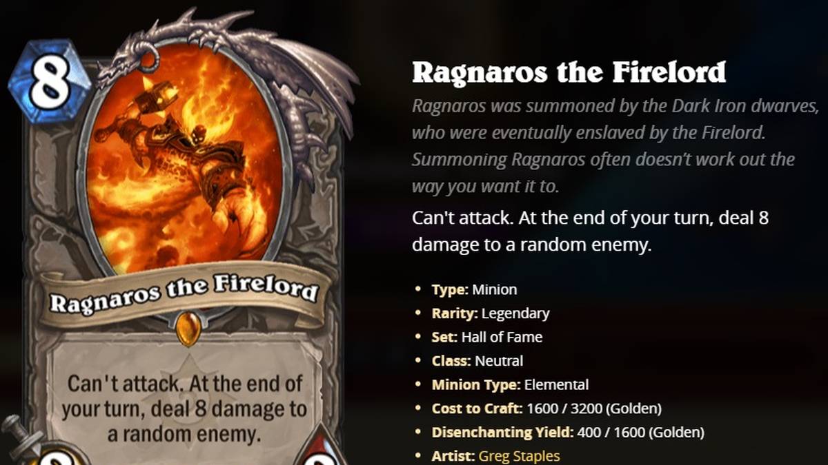 Neutral: Ragnaros the Firelord