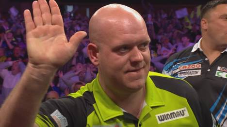 Michael van Gerwen und Gerwyn Price liefern sich im Halbfinale ein packendes Duell, brechen einen Premier League Rekord und scheitern haarscharf am perfekten Spiel.