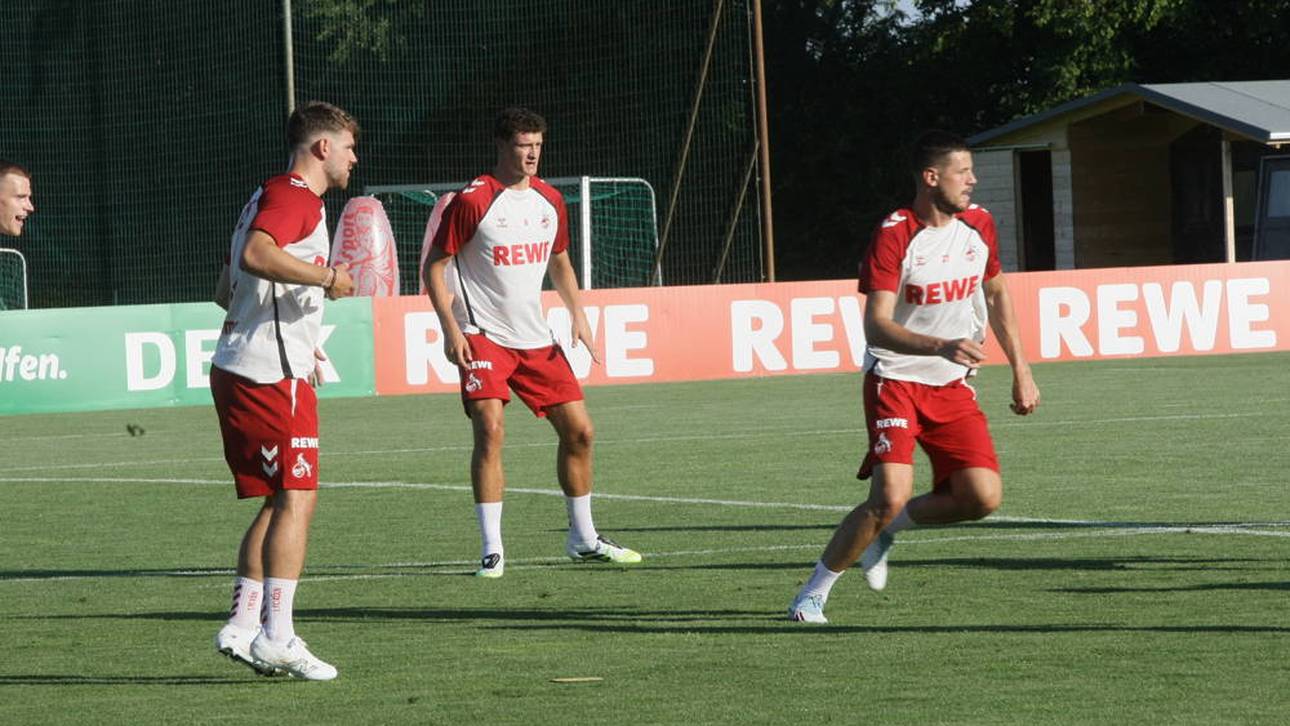 Eric Martel (M.) musste das Training abbrechen