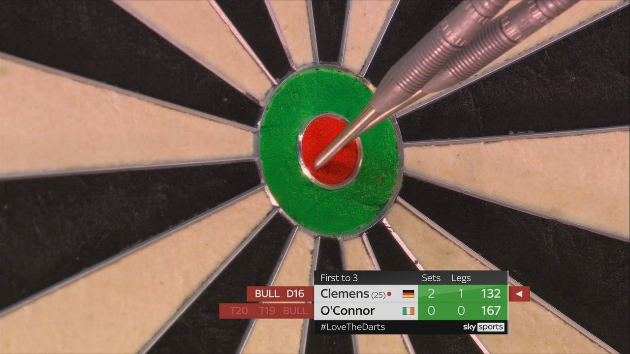 Darts WM 2023: Gabriel Clemens begeistert Ally Pally mit Bull-Bull-Highfinish