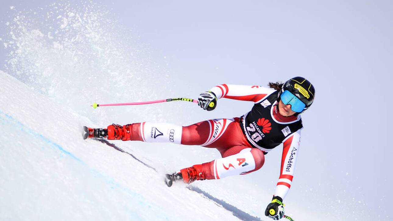 Stephanie Venier aus Österreich sorgte in Crans-Montana nach einem Sturz für bange Momente