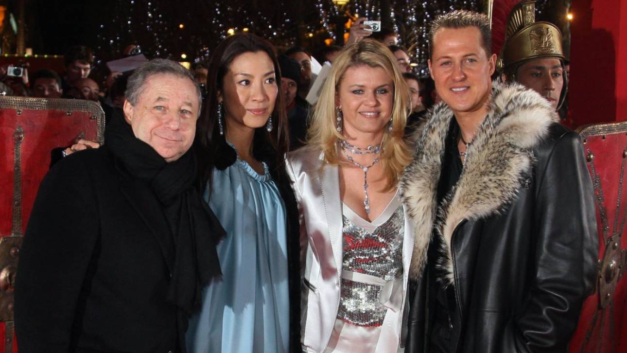 Jean Todt und seine Partnerin Michelle Yeoh sowie Corinna und Michael Schumacher 