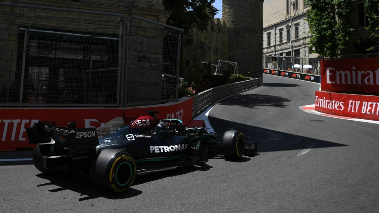 Wildes Baku-Training: Mercedes bangt