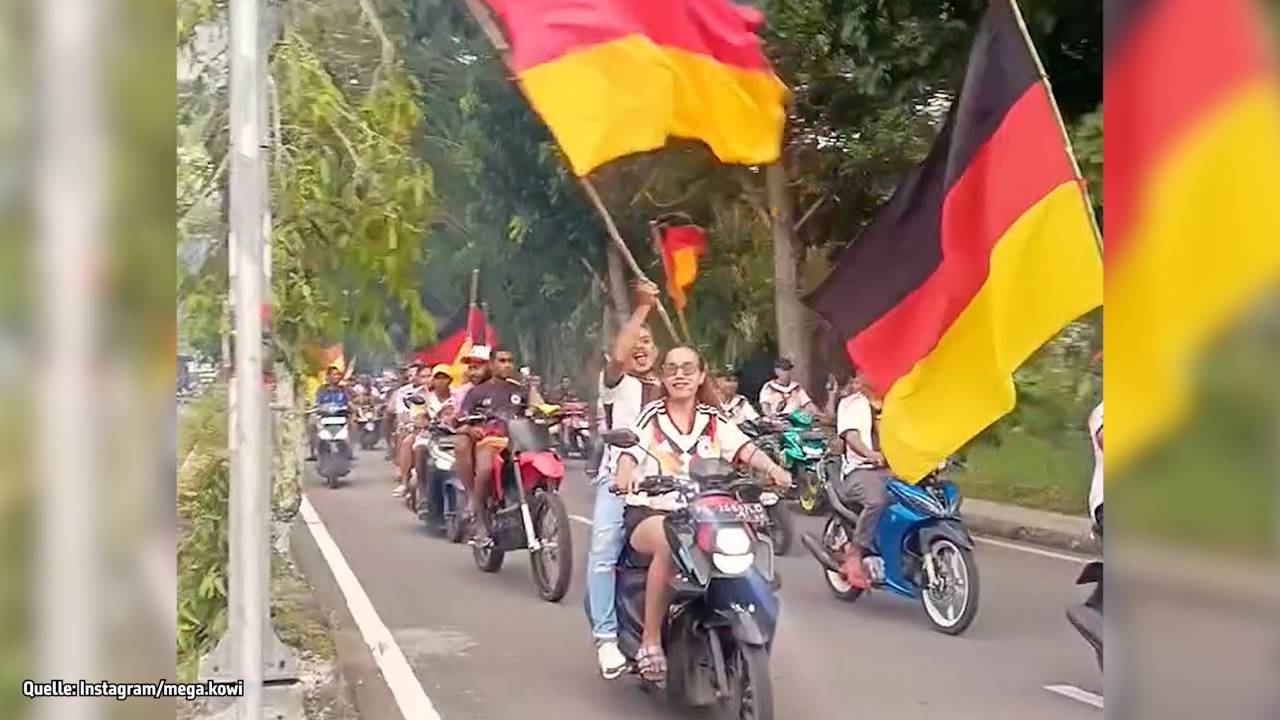Kuriose Bilder: Indonesien im Deutschland-Fieber