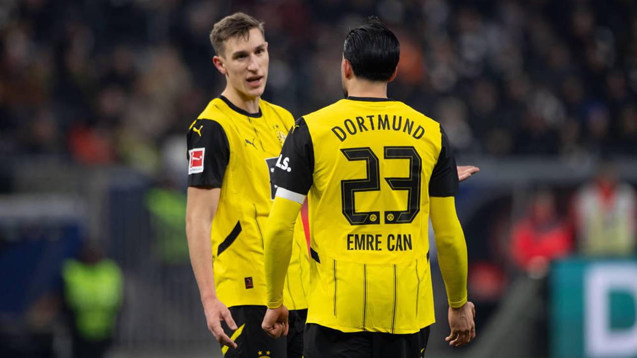 Nico Schlotterbeck und Emre Can diskutierten nach dem Schlusspfiff in Frankfurt