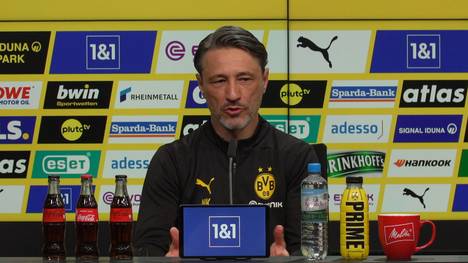 BVB-Trainer Niko Kovac wird gefragt, ob er auf der Pressekonfrenz gefragt, ob abergläubig ist und ob er einen Pullover tragen wird, weil er bisher Glück gebracht hat.