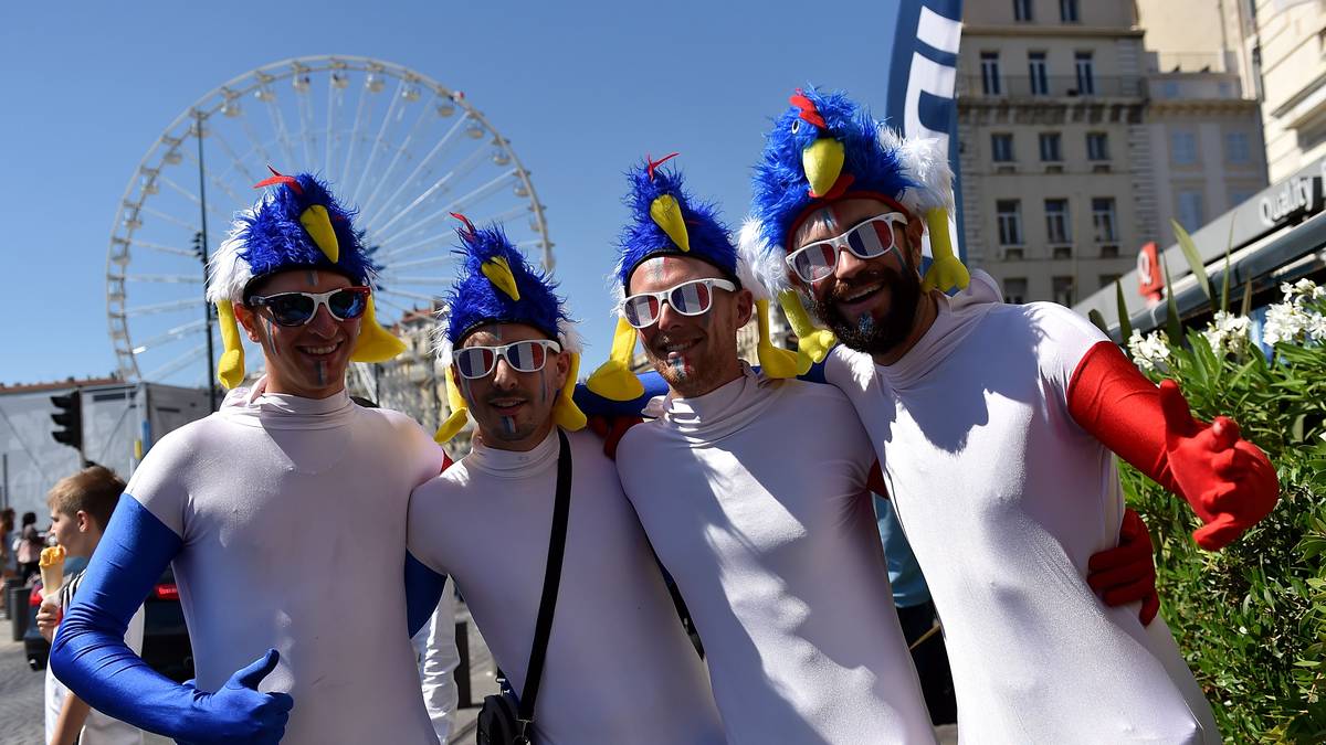 French And German Fans Walk To The UEFA EURO 2016 Semi Final