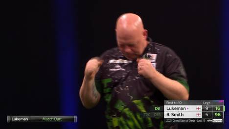 Martin Lukeman ist der dritte Neuling beim Grand Slam of Darts, der direkt ins Viertelfinale einzieht. Im Achtelfinale gegen Ross Smith gewinnt er mit 10:5 und spielt nun gegen Rob Cross.