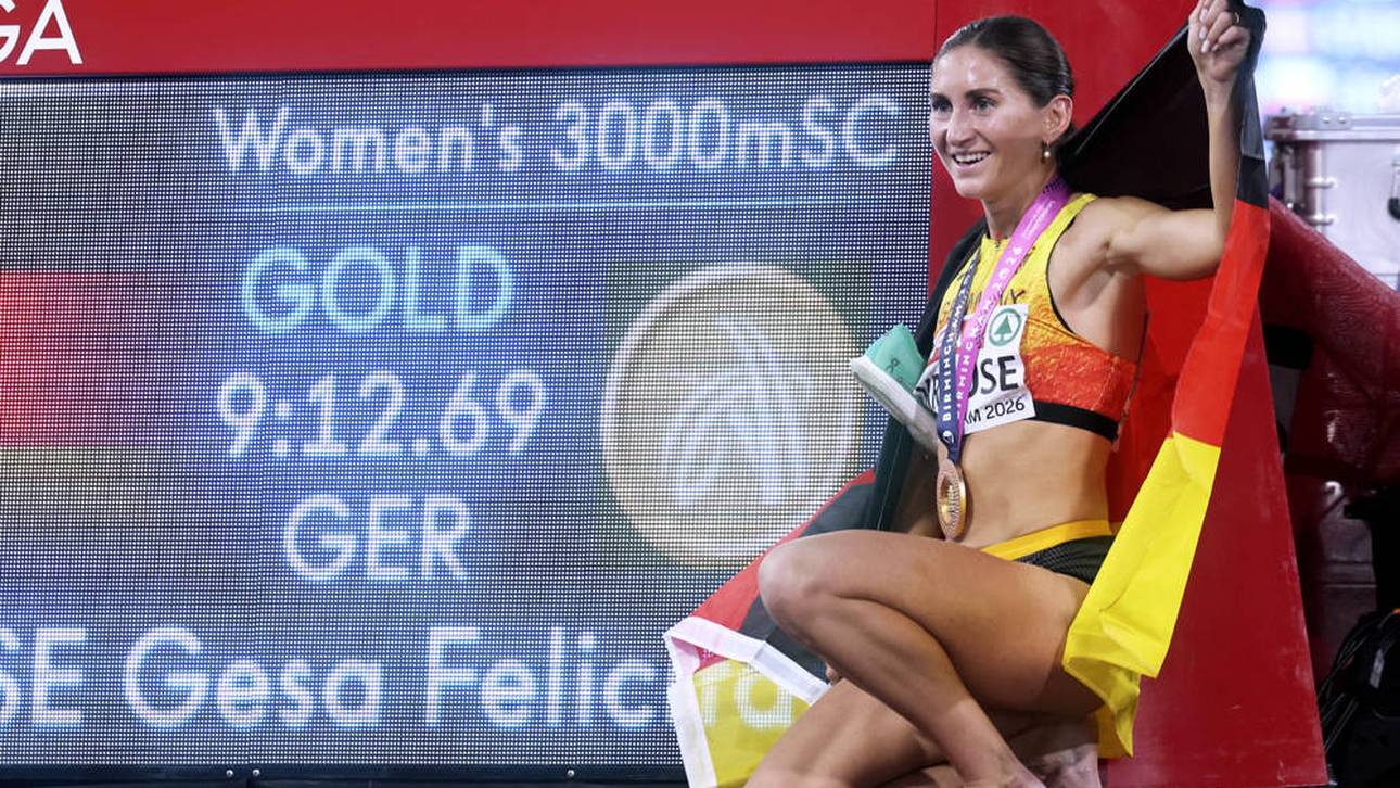 Gesa Krause gewinnt Gold über 3000 Meter Hindernis 
