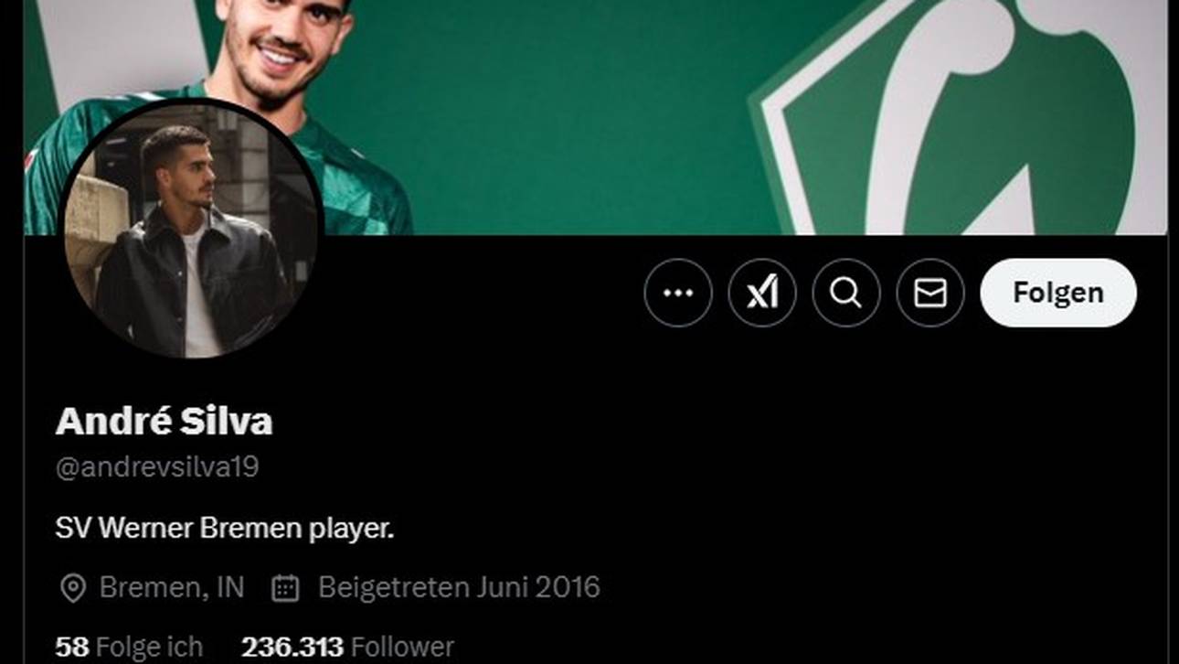 André Silva bezeichnete sich auf X als neuer Spieler von "Werner Bremen"