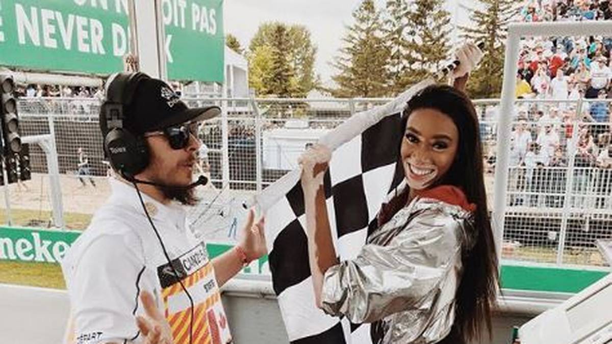 Im selben Jahr sorgt Model Winnie Harlow - eine gute Freundin von Hamilton - beim Großen Preis von Kanada für Irritationen, als die damals 23-Jährige das Rennen in Montreal fälschlicherweise eine Runde zu früh abwinkt
