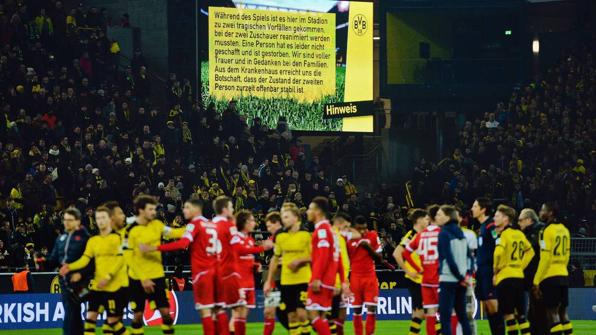 Der tödliche Herzinfarkt eines 79-jährigen Fans auf der Südtribüne vereinte ein ganzes Stadion. 81.000 Zuschauer bekundeten ihre Trauer, indem sie die Fahnen und Banner einrollten und plötzlich ganz still waren